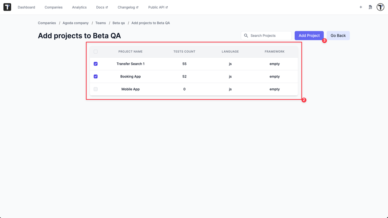 Testomat.io - Add Project