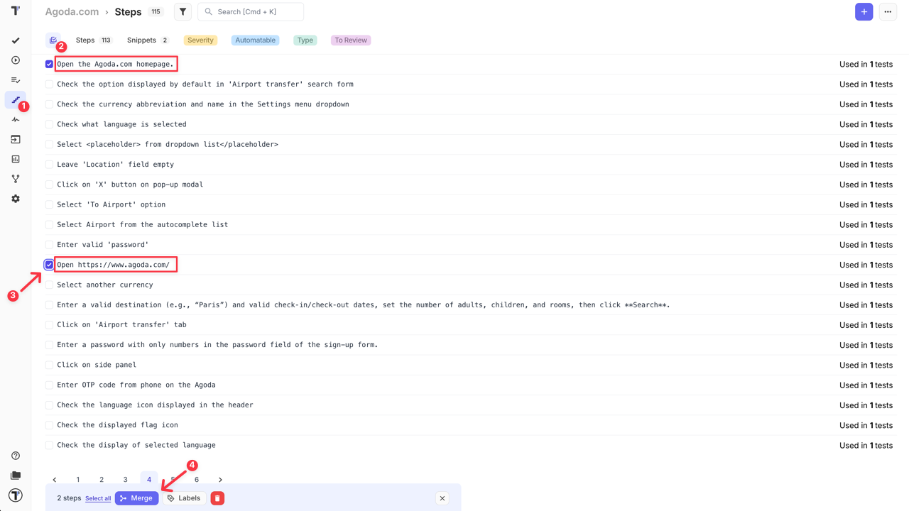 Testomat.io - Merge Steps